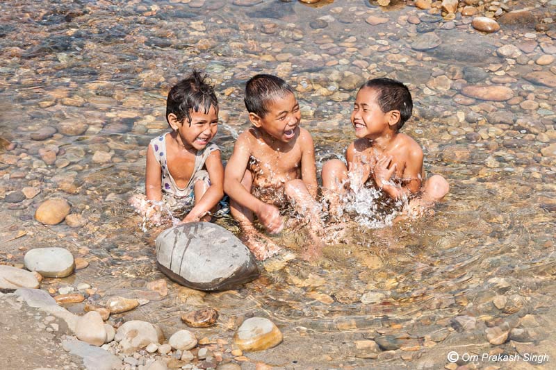 Bathing in the natural waters of Siang River boosts mental health in East Siang district, Arunachal Pradesh